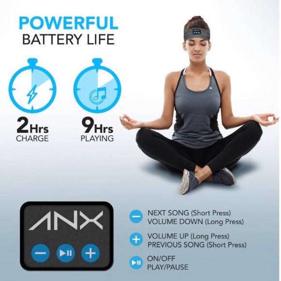 ANX SleepSounds headband headphones in Cheetah for Sport Workout or Lounging ~ - Picture 4 of 5